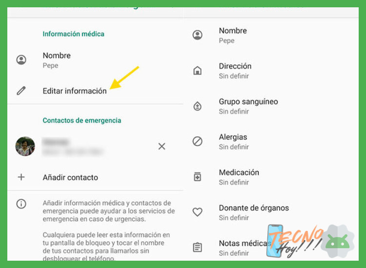 2. Registro de Contactos de Emergencia e Información Médica