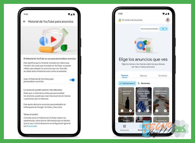 ¿Es posible desactivar el seguimiento para anuncios en aplicaciones de Google como YouTube o Gmail?